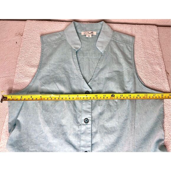 Women’s Simply Noelle Sleveless Button Up Blouse Light Blue Size S/M 8/10 - Picture 5 of 7
